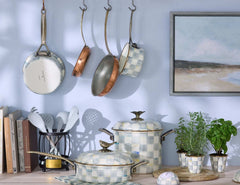 Mackenzie-Childs Sterling Check Enamel 5 Qt. Casserole