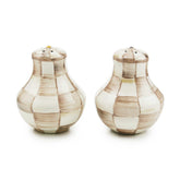 MacKenzie-Childs Mocha Check Salt & Pepper Shakers