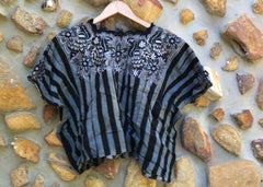48cm length by 68cm width- Antique Huipil Blouse for fabric lovers