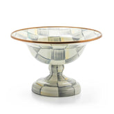 Sterling Check Enamel Compote - Small
