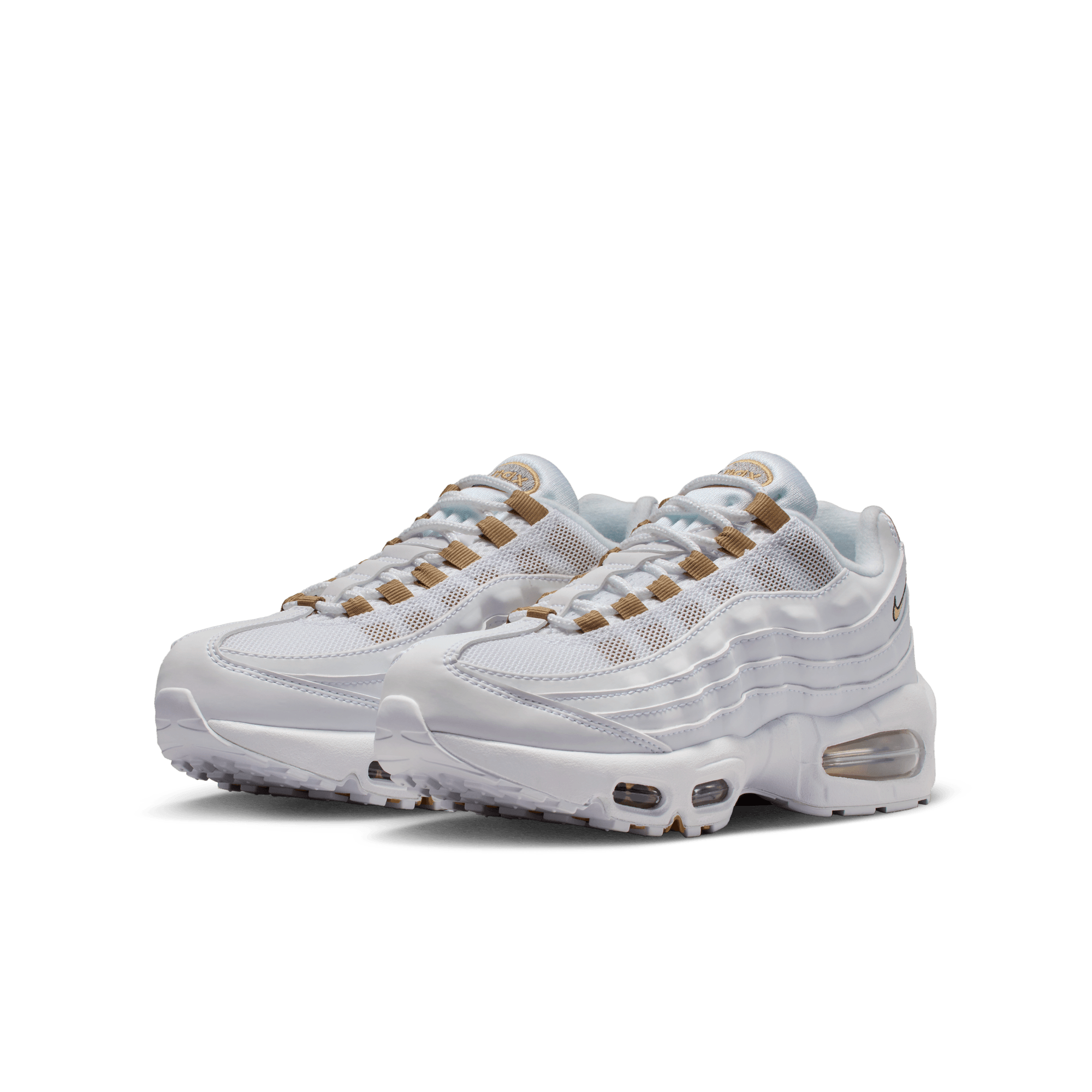 Big Kids' Nike Air Max 95 "White Metallic Gold"