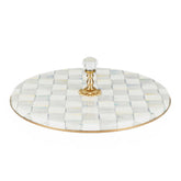 Sterling Check Enamel Cheese Course - Serveware