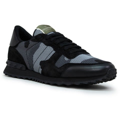 Valentino Rockrunner Camouflage Black Mesh Sneaker