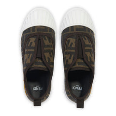 Fendi FF Logo Kids Brown Trainers