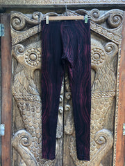 Tree bark- Leggings -Burgendy