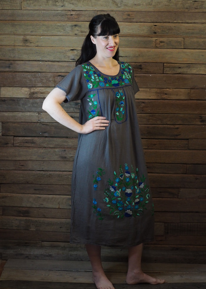 Long Frida Dress Charcoal