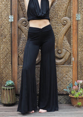 Palazzo Panelled Pants - Black