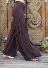 Palazzo Panelled Pants - Chocolate