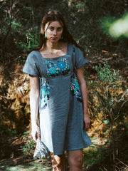 Pinafore Pocket Dress Light Blue