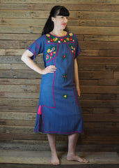 Romina Maxi Dress in Blue and Magenta