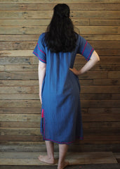 Romina Maxi Dress in Blue and Magenta