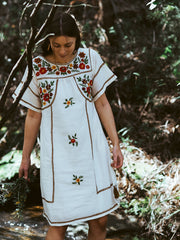 Romina Mini Dress in Wild Flower White