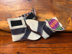 Size 19 Baby Ninja Boots - Grey, Black, Orange Diamonds