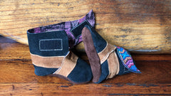 Size 21 Baby Ninja Boots - Black and Tan Rainbow
