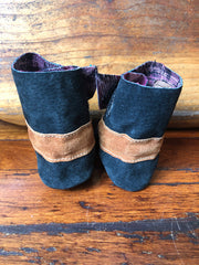 Size 21 Baby Ninja Boots - Black and Tan Rainbow