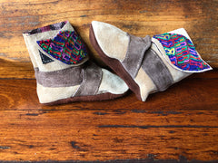 Size 21 Baby Ninja Boots - Tan, Brown, Crimson Aztec