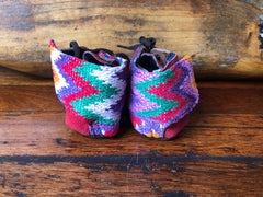 Size 23 Baby Moccasins - Hot Pink with Zigzag