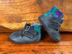 Size 25 Kids Adventure Boots - Ocean colours on Black