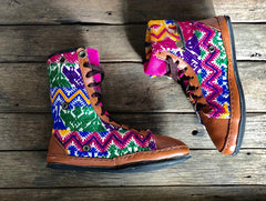 Size 39 - Fold down Desert Boots Pink Zigzag