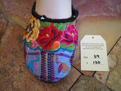 Size 39 Ballerina Sandals - Flowers on Blue