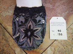 Size 40 Ballerina Sandals - Black Star Flower