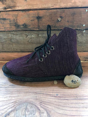 Size 40 Cloth Moccasins Burgundy Glimmer