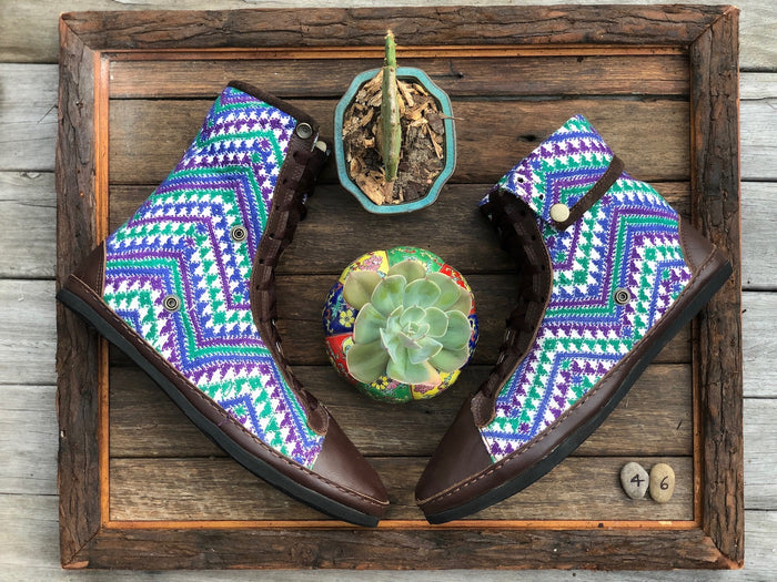 Size 46 - Fold down Desert Boots Purple Zig Zag