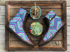 Size 46 - Fold down Desert Boots Purple Zig Zag