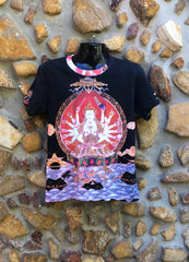 Small Funky Tee - Buddha on Waves - Full Print