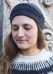Speckled Charcoal Bolivian Alpaca Knitted Beanie