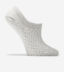 Women's 3 Pack Dot Sock Liners-Heather Grey Assorted