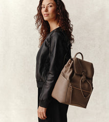 Women's Alexandria Flap Medium Backpack-Irish Coffee