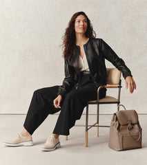 Women's Alexandria Flap Medium Backpack-Irish Coffee