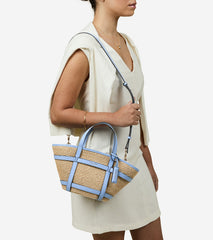Women's Key West Tote Crossbody Bag-Natural Raffia-Hydrangea