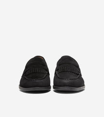 Women's Stassi Kiltie Loafers-Black Suede