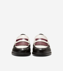 Women's Stassi Kiltie Loafers-Ivory-Black-Garnet