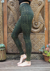 Zigzag Leggings - Forest Green