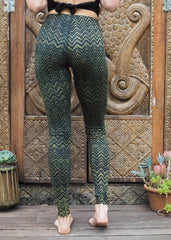 Zigzag Leggings - Forest Green
