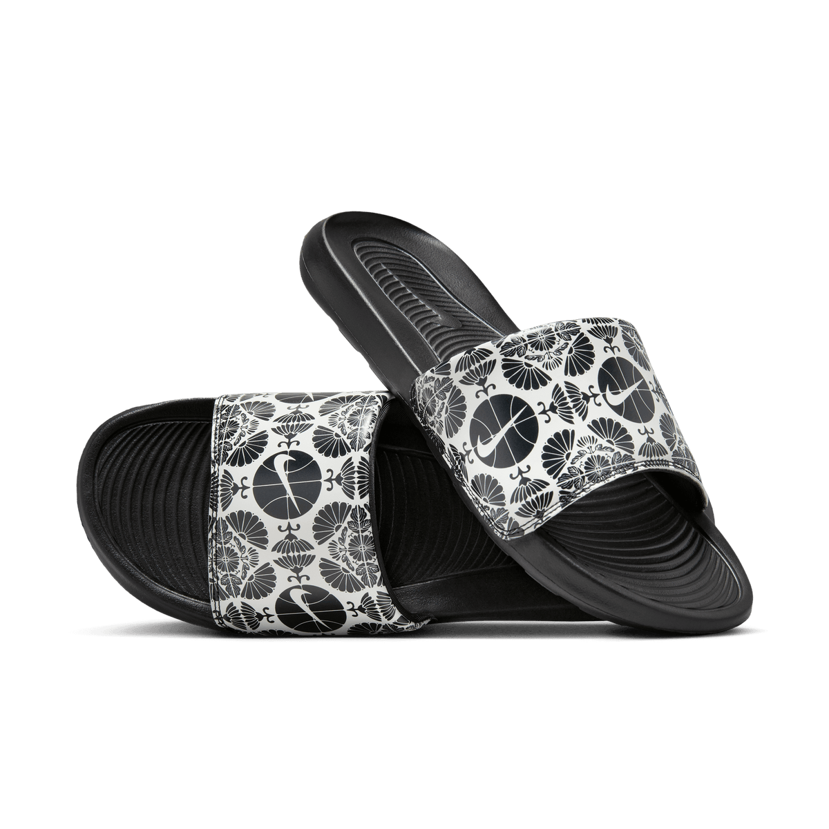 Men's Nike Victori One Printed Slides "Printed Black White"