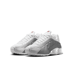 Big Kids' Nike Shox R4 "White Metallic Silver'