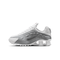Big Kids' Nike Shox R4 "White Metallic Silver'