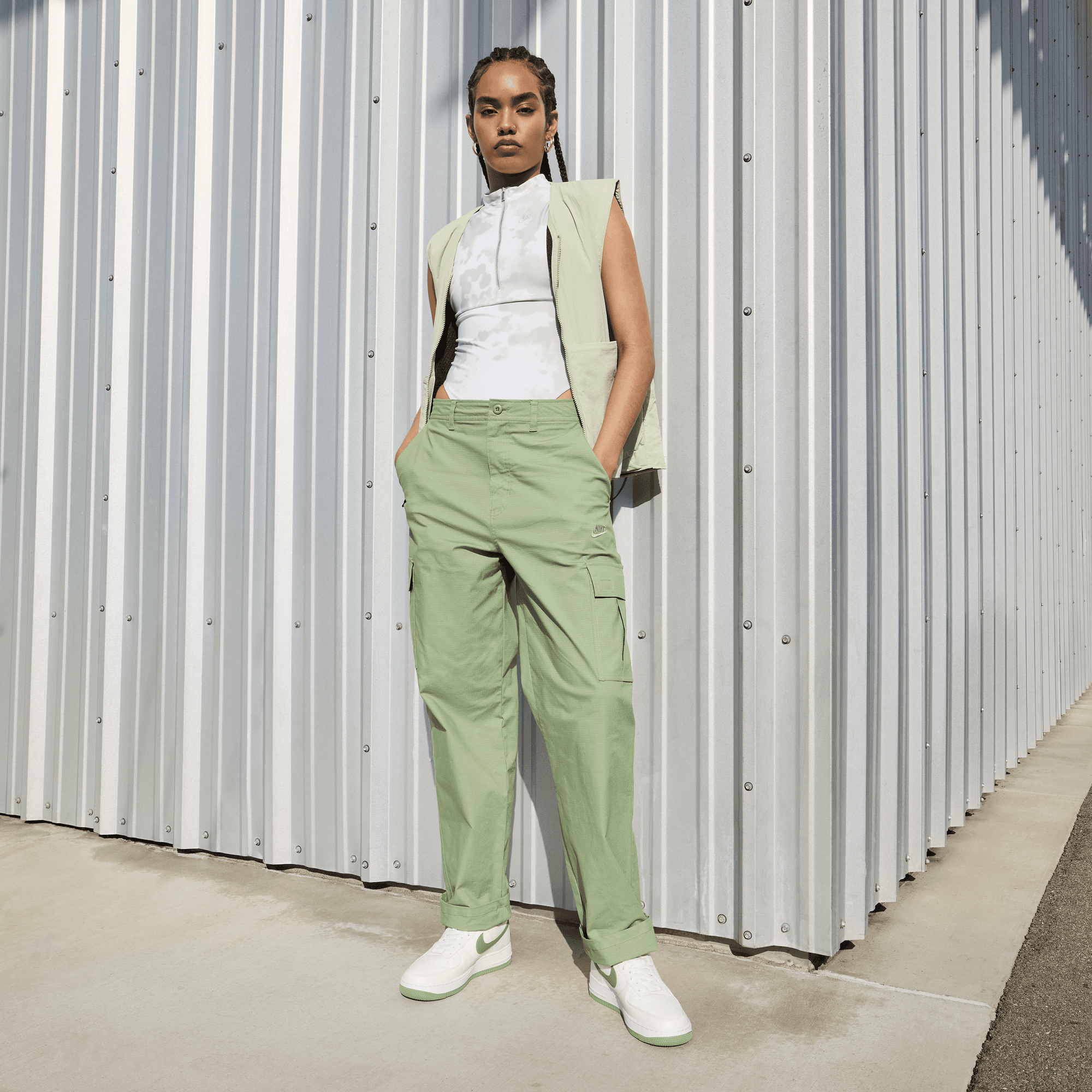 Women's Nike Air Force 1 '07 Next Nature "Sail Oil Green"