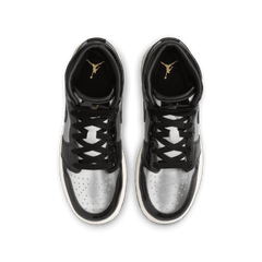 Big Kids' Air Jordan 1 Mid SE "Black Metallic Silver"