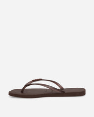 Women's Slim Split Flip Flops Dark Brown