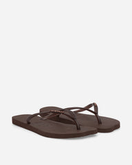Women's Slim Split Flip Flops Dark Brown