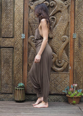 Halter Jumpsuit - Chocolate