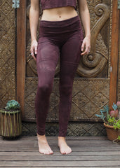 High Waist Pocket Yoga Tights - Chocolate