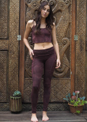 High Waist Pocket Yoga Tights and Crop - Chocolate