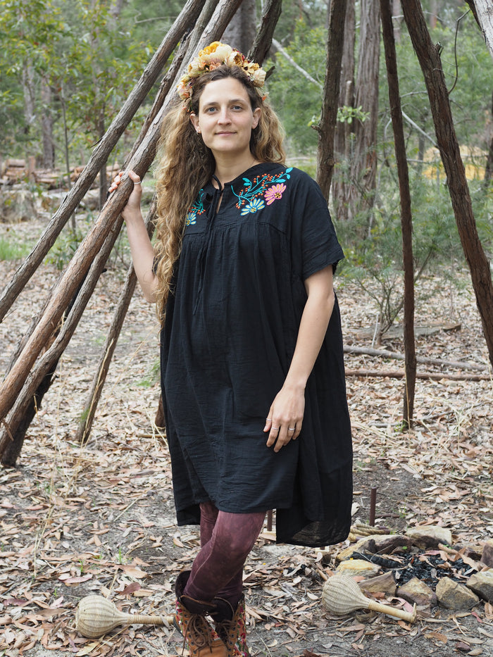 Karuna Dress - Mexican Fiesta Black