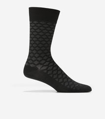 Men's Diamond Microfiber Dress Crew Socks-Black
